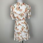 Abercrombie & Fitch  Floral Wrap Dress XS V-Neck Short Sleeve Ruffle Hem White Photo 2