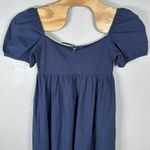 NEW Ciao Lucia Alessia Dress Washed Cotton Navy Blue Sz Medium Midi Puff Sleeve Photo 5