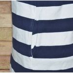 Uniqlo 100% Cotton Blue Stripe Pocket Shift Tunic Dress XS Nautical Beach Pocket Photo 4