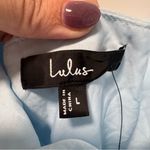 Lulus  Darling Confidence NWT Large Light Blue Rosette Bustier Lace-Up Midi Dress Photo 6