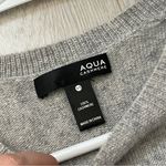 Aqua Cashmere Sweater crewneck long sleeve womens Gray Black (xsmall) winter Size XS Photo 1