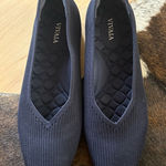 VIVAIA Navy Blue Margot 2.0 Square Toe V Cut Knit Flat Size 38.5 / 7.5 Photo 0