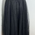 NWT Francesca's Dress Small Harriet Velvet Pearl Embellished Strapless Midi‎ Black Photo 1