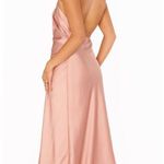 Show Me Your Mumu  Jasmine Halter Midi Dress In Rose Gold Luxe Satin Photo 1