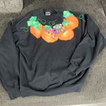 Tultex Vintage Halloween Puff Paint Sweatshirt with Cat & Pumpkins Size XL Photo 0