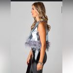 BuddyLove QUEENIE METALLIC FEATHER TRIM TOP Photo 3