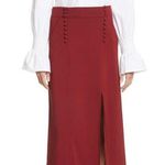ALC Frank A.L.C. Sydney Slit Midi Skirt Red Buttons Photo 1