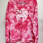 Positivitees Mom Mode Tie Dye Long Sleeve Shirt Womens Size L Red Pink Graphic Size L Photo 0