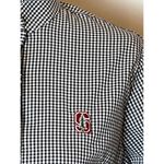 Peter Millar  Black And White Gingham Long Sleeve Button Down Ruffle Trim Top XS‎ Photo 4