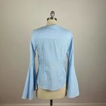 Milly  Light Blue Stripe Michelle Bell Sleeve Top Photo 7