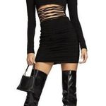 I am gia I.AM.GIA Katia Black Strappy Cut Out Long Sleeve Mini Dress L Photo 0