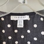 Topshop  Spot Puff Sleeve Poplin Corset Crop Top Black Polka Dot Photo 4