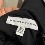 Dress the Population  Black Midi Dress with Slit Photo 3