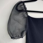 ZARA  Black Puff Sleeve Top Sz Small Photo 3