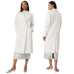 Ann Taylor Wool Blend Double Breasted Long Coat White Size S Photo 2