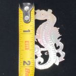 Vintage Carved Mother Of Pearl Seahorse Pin Brooch 2" Sea Life White Photo 1