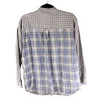 Bill Blass Jeans Womens Vintage Flannel Shirt Cotton Plaid Pocket White Blue M Photo 1