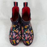 Joules Wellibob Women's Floral Print Navy‎ Red Ankle Rain Boots Size US 7 Blue Photo 2