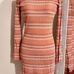l*space L* Waloma Shimmer Chevron Cover-Up Tunic Mini Dress Rust Orange Boho Large Photo 11