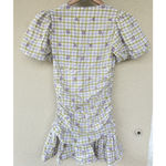 ZARA  Floral V Neck Puff Sleeve Ruched Dress Size XS Cottage Picnic Romantic Date Photo 2