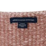 American Eagle  Mauve Pink Chenille Knit Peplum Ruffle V-Neck Sweater Small Photo 3