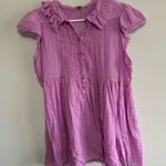 Free People  Short Sleeve Pink Blouse Top Photo 0