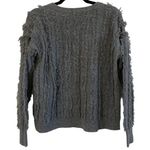 Madewell  Fringe-Stripe Pullover 100% Merino‎ Wool Gray Sweater Size XXS Photo 3
