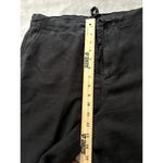 Relativity  Size M Black Cropped Linen Pant Wide Leg Waist Tie Waist with Button Photo 4