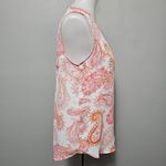 Rose + Olive White & Pink Paisley Print Sleeveless Blouse Size Small Photo 3