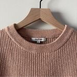 Madewell Soft Pink Crewneck Sweater high low hem slit long sleeve front pockets Photo 4