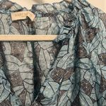 Ramy Brook Ramy Brooke Top Multicolor Geometric Satin Balloon Sleeve Blue Blouse Size Small Photo 4