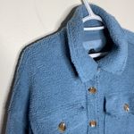 BLANK NYC Fleece cropped trucker jacket in Dusty Blue size L Photo 5