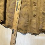 Womens Linen Blend XL Brown Button Pintuck Shirt Blouse Boho Festival Hippie Photo 4