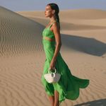 Cult Gaia  Eileen Dress XS Green Silk Rayon Side Cutout Back Zip Revolve Photo 7