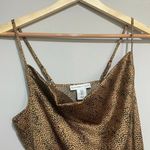 Sincerely Jules Silky Spaghetti Strap Animal Print Bodysuit Size Small Tan Photo 4