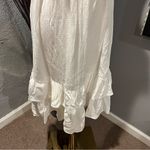 Calvin Klein 🌺 WHITE RUFFLE V-NECK MIDI DRESS SIZE 12🌺 Photo 3