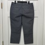 Adrienne Vittadini  Navy and White Trellis Geometric Pattern Trousers - Size 8 Photo 8