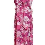 ZARA  Maxi Dress Printed Ruffles Floral Pink Sleeveless Chiffon V-Neck Large NWT Photo 2