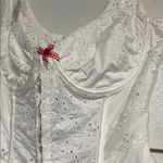 For Love & Lemons MARTHA BUSTIER EYELET ROSETTE CORSET TOP WHITE LARGE Photo 3