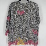 Graham Kandiah Leopard Print Floral 100% Cotton Tunic Top Resort Coverup Size S White Photo 7