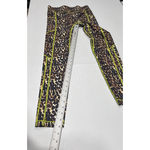 ALL ACCESS Womens High Waist Leggings Size S Leopard Light Neon Stitching Pocket Brown Photo 6