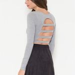 Solemio  Knit Crop Top with Cutout Back Photo 1