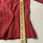 Cooperative  Womens Large Red V Neck Wrap Top Long Sleeve Flower Polka Dot Photo 10