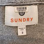 Sundry  Leopard Drawstring Hoodie Sweatshirt Faded Gray Leoapard Print Size 2=Med Photo 7