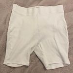 Sabo Skirt White Ribbed Biker Shorts Photo 1