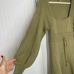 Free People  Womens Sweater Olive Green Emmaline Balloon Sleeve Mini Dress Size M Photo 5