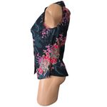 Angie  Floral Sleeveless Button Up Shirt Top  L Oriental Fairycore Whimsigoth Photo 3