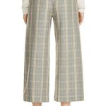 Maje Perse Plaid Wide-Leg Cropped Pants Elastic Waist - Size 34 U.S. Small Photo 1
