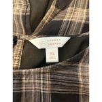 LC Lauren Conrad Plaid Bell Sleeve Tunic Top XL Brown Tan Photo 4