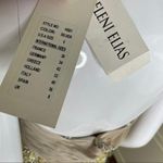 Nwt Eleni Elias beaded stone gold glitter strapless formal prom night out dress Tan Size 6 Photo 8